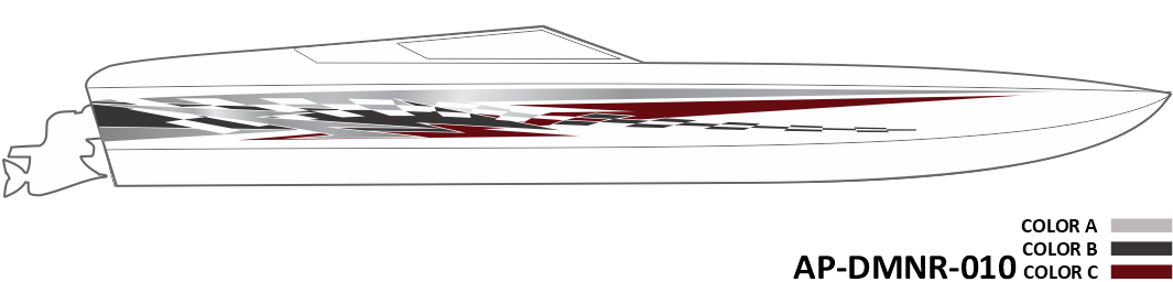 AP-DMNR-010 - Dominator Series 3 Color Vinyl Boat Graphics Kit