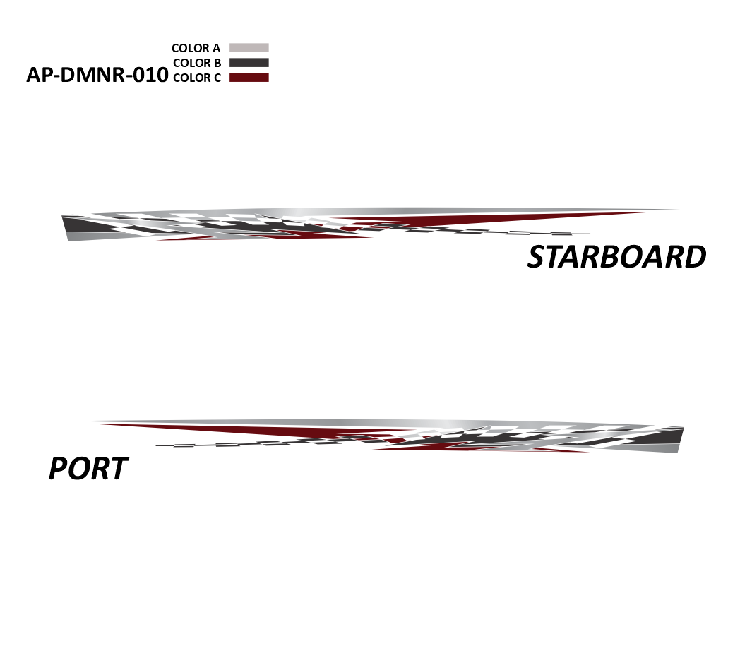 AP-DMNR-010 - Dominator Series 3 Color Vinyl Boat Graphics Kit