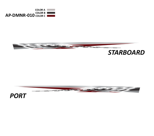 AP-DMNR-010 - Dominator Series 3 Color Vinyl Boat Graphics Kit
