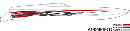 AP-DMNR-011 - Dominator Series 3 Color Vinyl Boat Graphics Kit