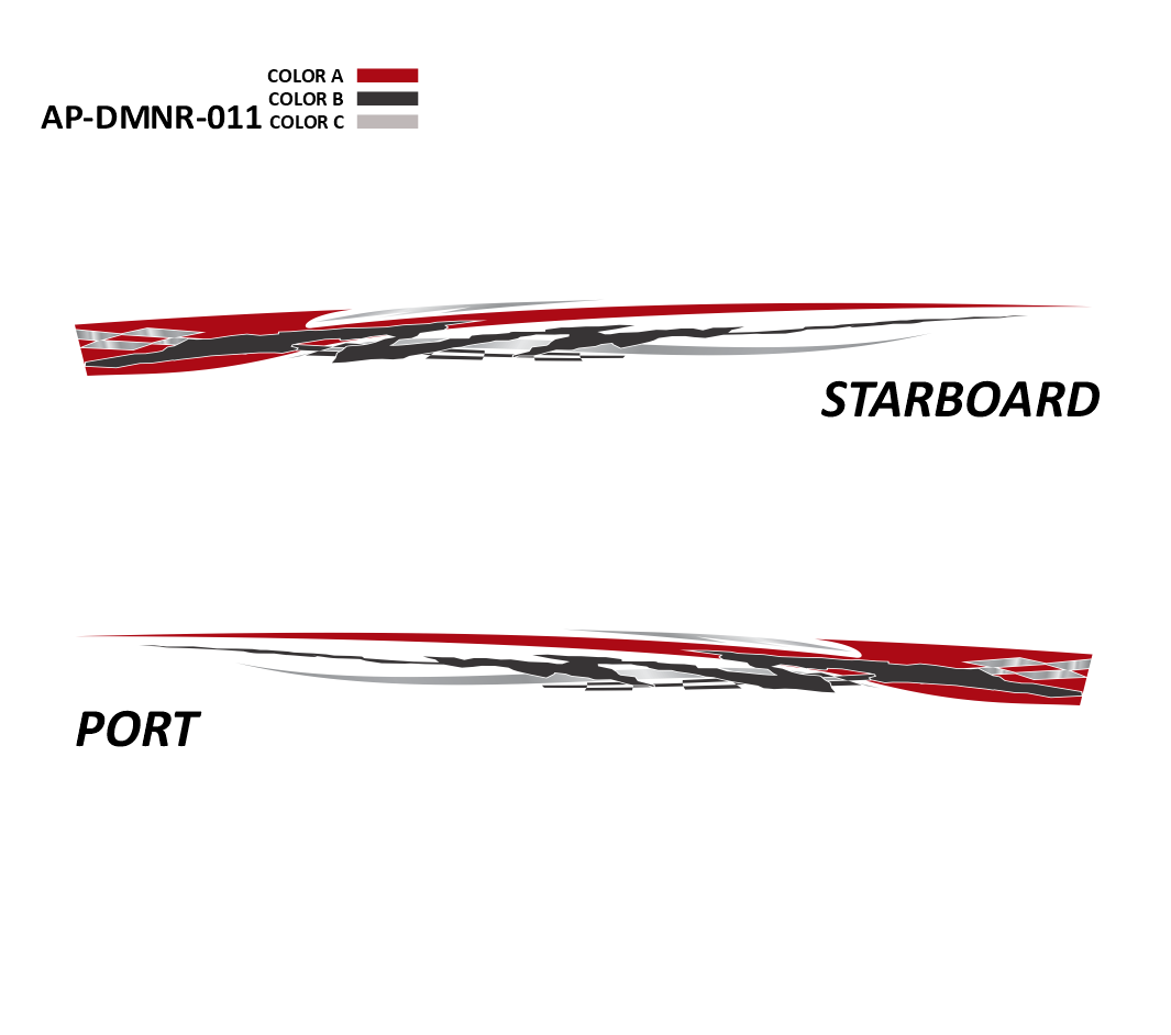 AP-DMNR-011 - Dominator Series 3 Color Vinyl Boat Graphics Kit