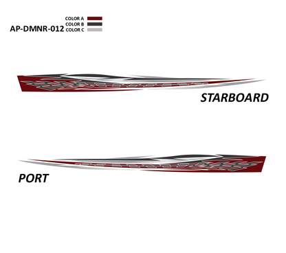 AP-DMNR-012 - Dominator Series 3 Color Vinyl Boat Graphics Kit