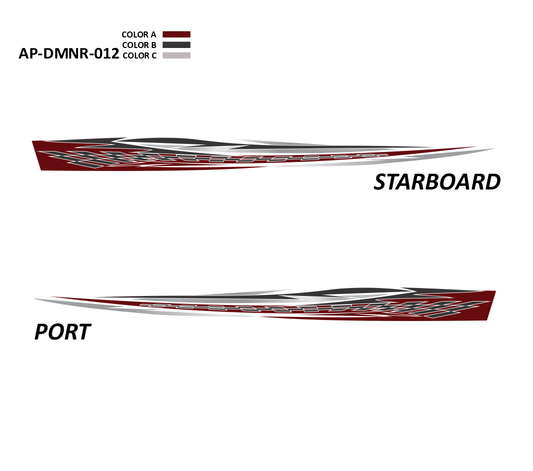 AP-DMNR-012 - Dominator Series 3 Color Vinyl Boat Graphics Kit