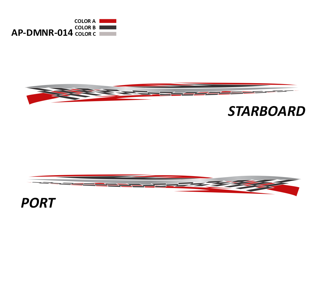 AP-DMNR-014 - Dominator Seris 3 Color Vinyl Boat Graphics Kit
