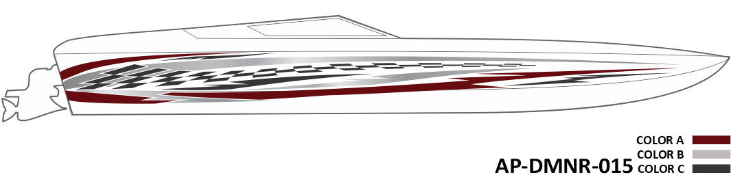 AP-DMNR-015 - Dominator Series 3 Color Vinyl Boat Graphics Kit