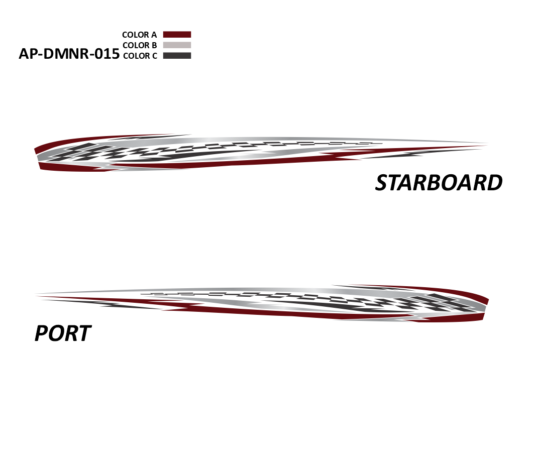 AP-DMNR-015 - Dominator Series 3 Color Vinyl Boat Graphics Kit