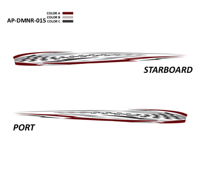 AP-DMNR-015 - Dominator Series 3 Color Vinyl Boat Graphics Kit