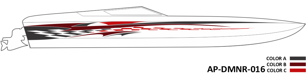 AP-DMNR-016 - Dominator Series 3 Color Vinyl Boat Graphics Kit