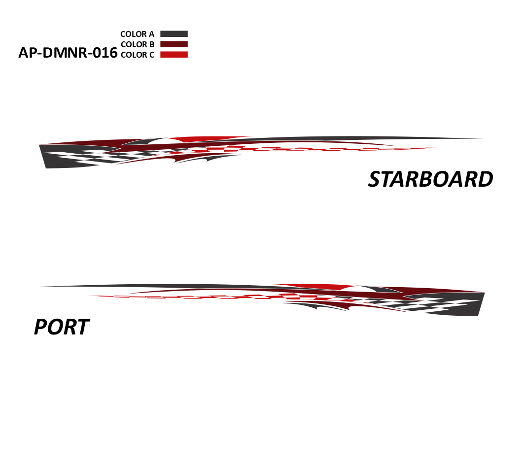 AP-DMNR-016 - Dominator Series 3 Color Vinyl Boat Graphics Kit