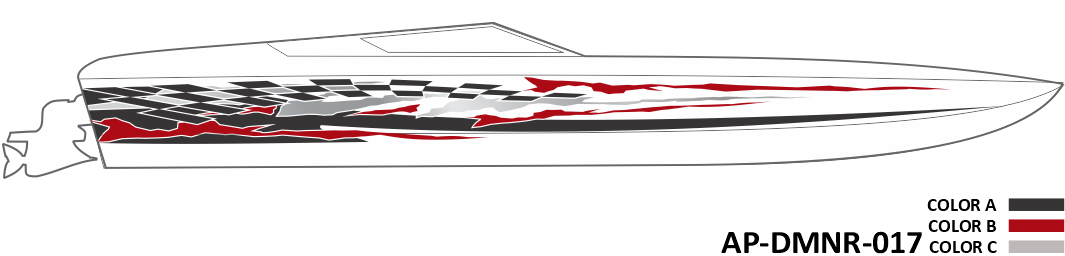 AP-DMNR-017 - Dominator Series 3 Color Vinyl Boat Graphics Kit