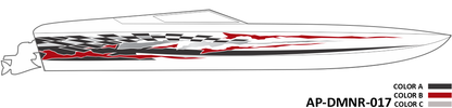 AP-DMNR-017 - Dominator Series 3 Color Vinyl Boat Graphics Kit