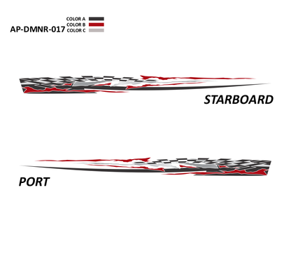 AP-DMNR-017 - Dominator Series 3 Color Vinyl Boat Graphics Kit