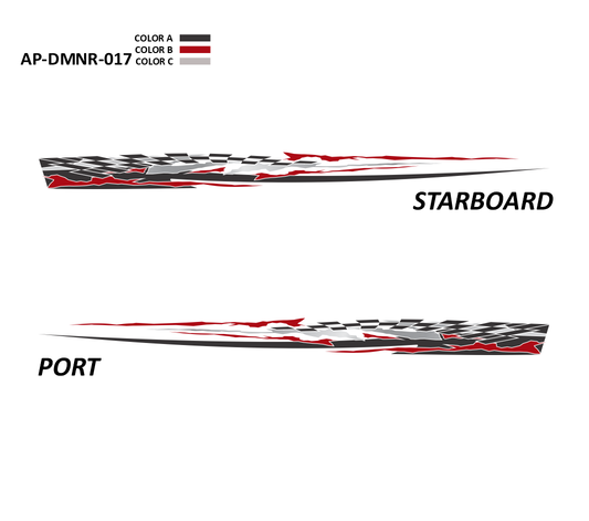 AP-DMNR-017 - Dominator Series 3 Color Vinyl Boat Graphics Kit