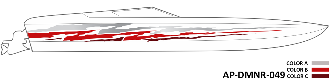 AP-DMNR-049 - Dominator Series 3 Color Vinyl Boat Graphics Kit