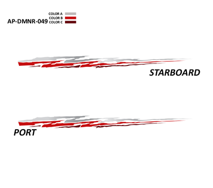 AP-DMNR-049 - Dominator Series 3 Color Vinyl Boat Graphics Kit