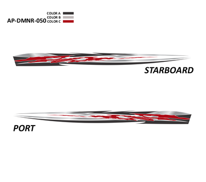 AP-DMNR-050 - Dominator Series 3 Color Vinyl Boat Graphics Kit