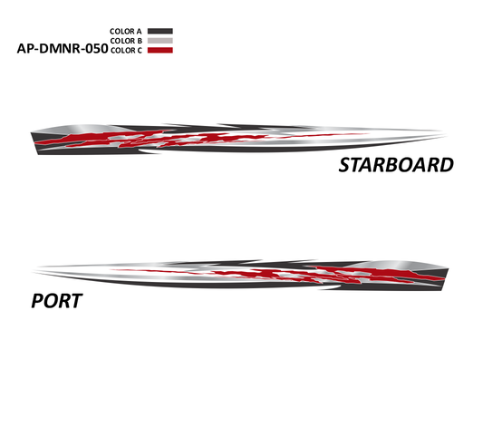 AP-DMNR-050 - Dominator Series 3 Color Vinyl Boat Graphics Kit