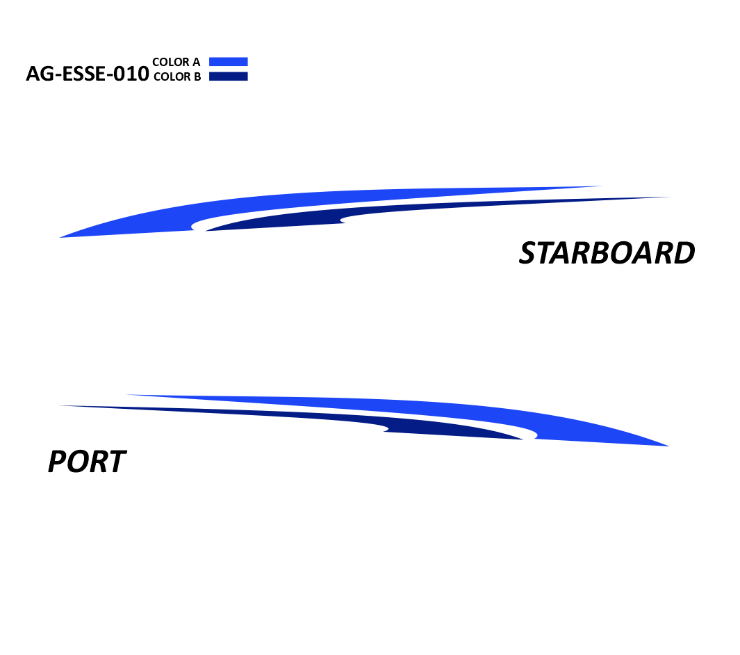 AG-ESSE-010 - Essential Series 2 Color Vinyl Boat Graphics Kit