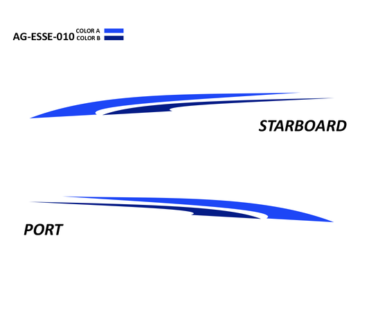 AG-ESSE-010 - Essential Series 2 Color Vinyl Boat Graphics Kit