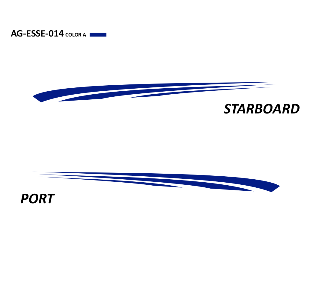 AG-ESSE-014 - Essential Series 1 Color Vinyl Boat Graphics Kit