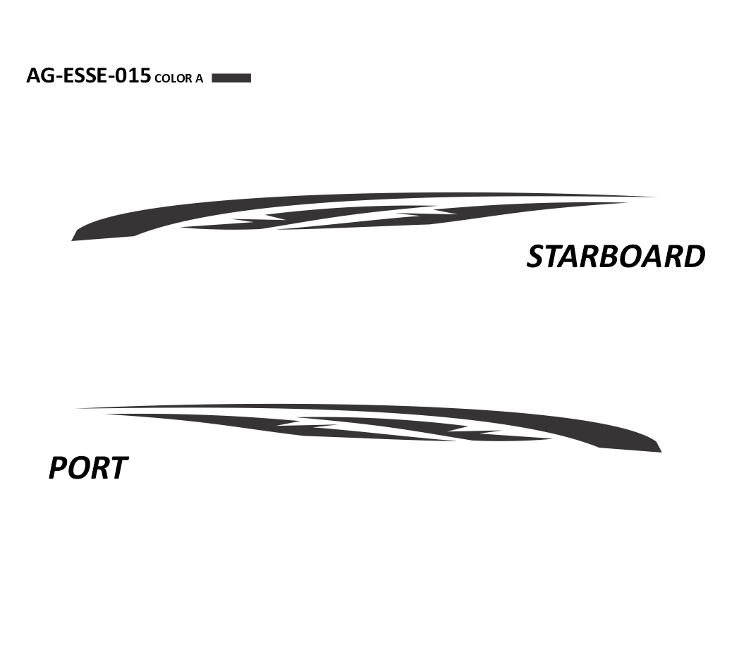 AG-ESSE-015 - Essential Series 1 Color Vinyl Boat Graphics Kit