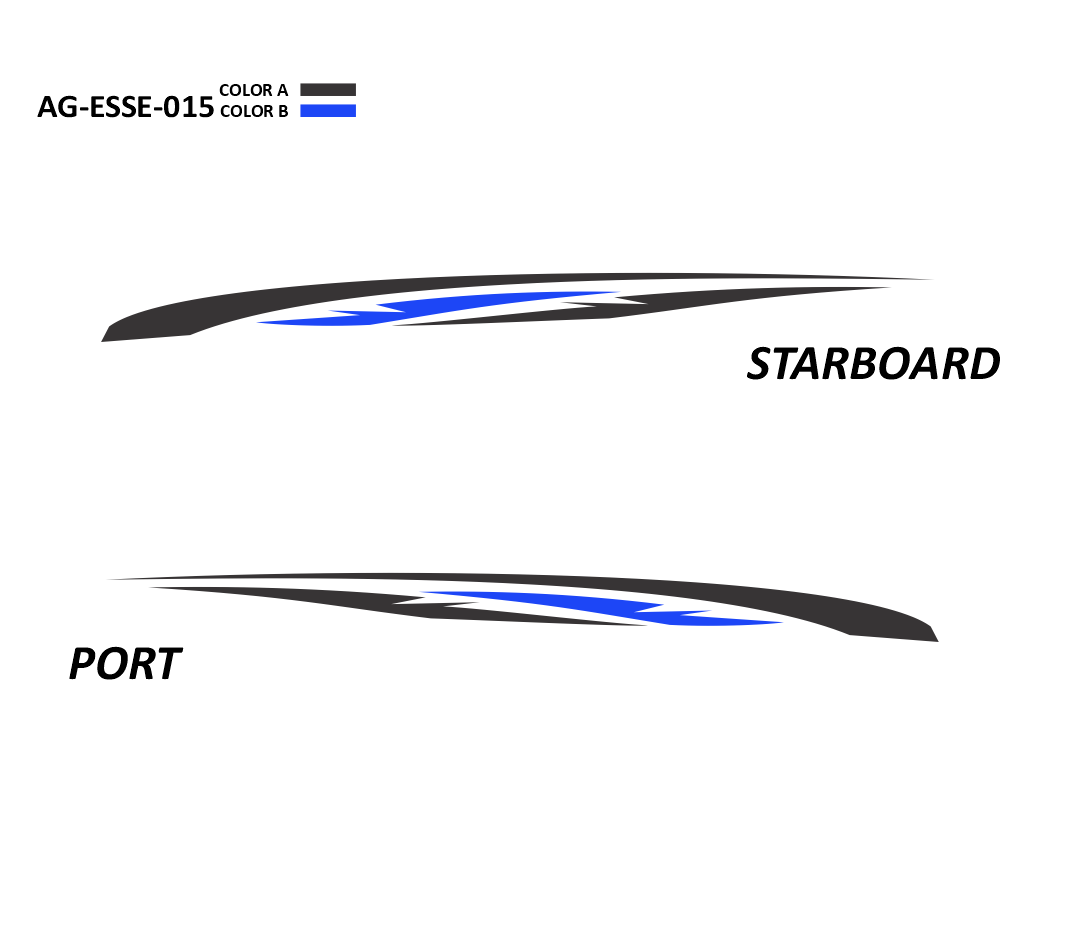 AG-ESSE-015 - Essential Series 2 Color Vinyl Boat Graphics Kit