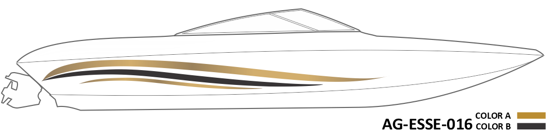 AG-ESSE-016 - Essential Series 2 Color Vinyl Boat Graphics Kit