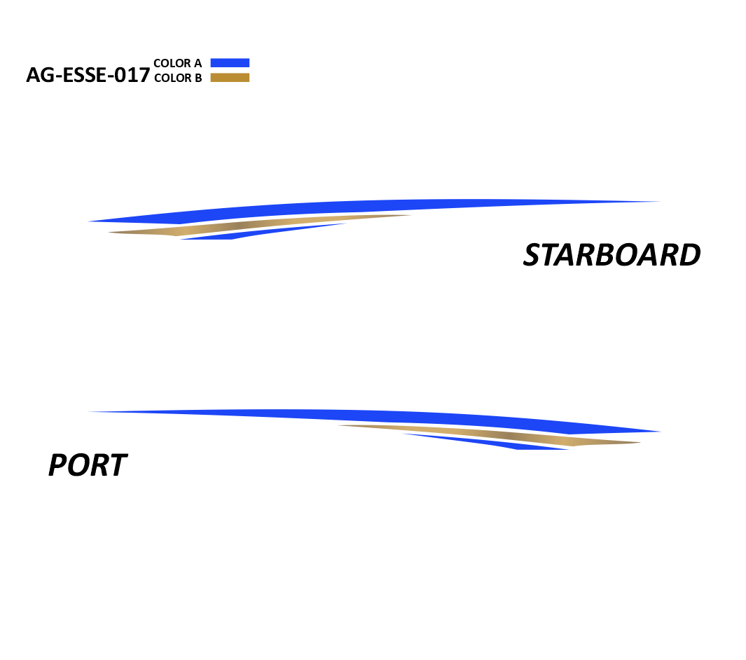 AG-ESSE-017 - Essential Series 2 Color Vinyl Boat Graphics Kit