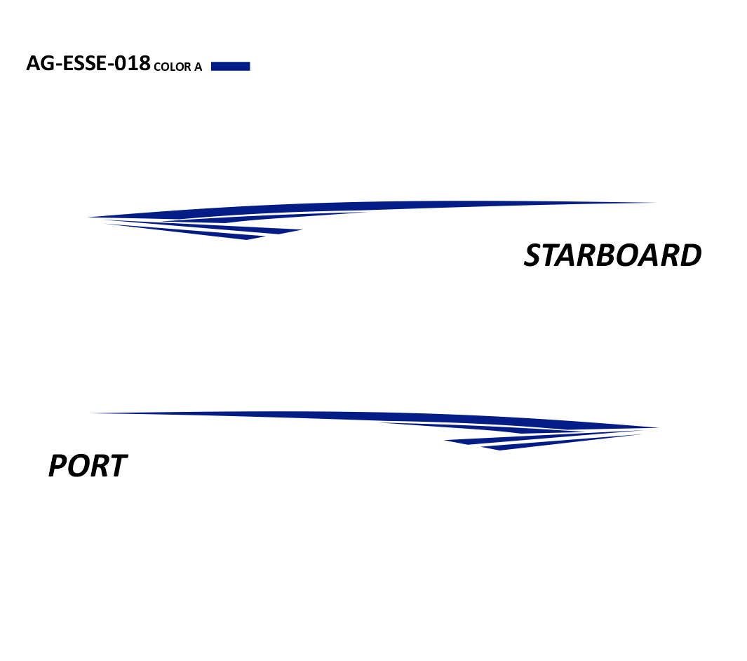 AG-ESSE-018 - Essential Series 1 Color Vinyl Boat Graphics Kit