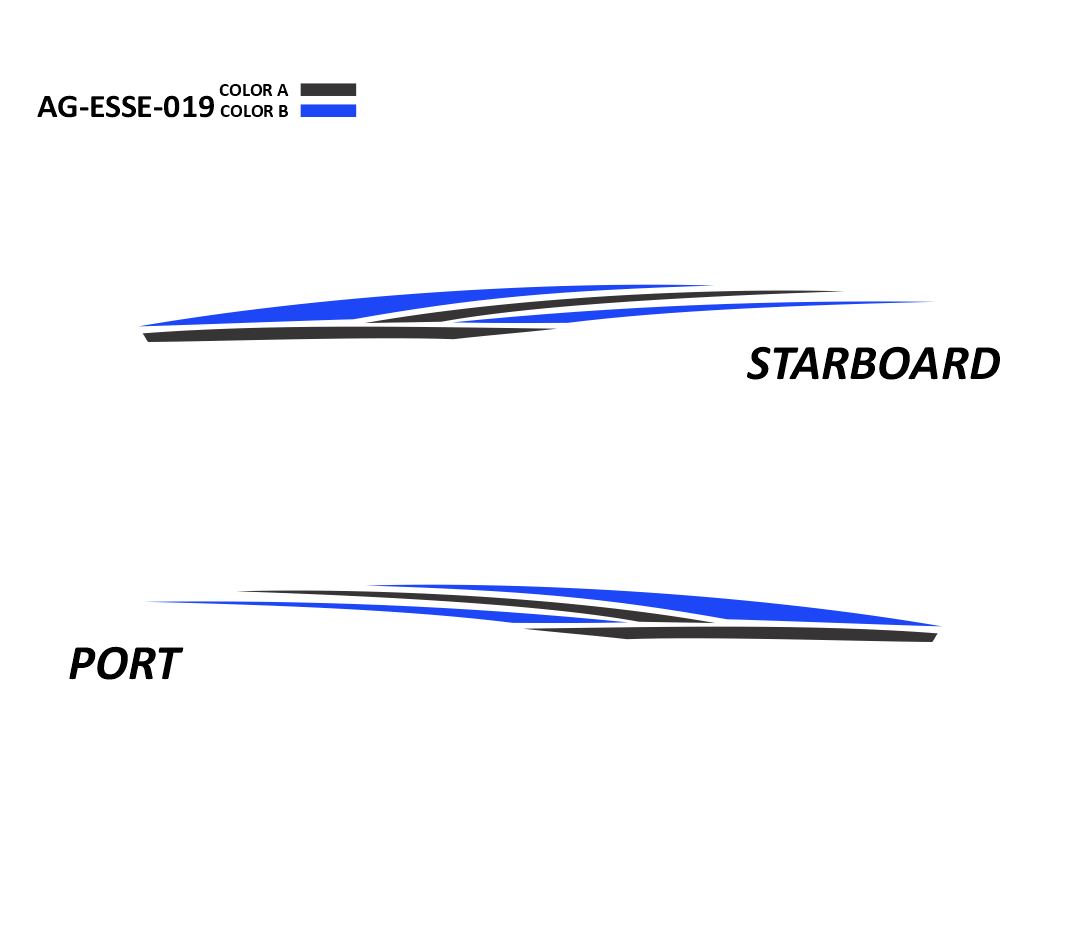 AG-ESSE-019 - Essential Series 2 Color Vinyl Boat Graphics Kit