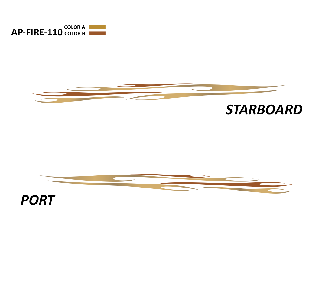 AP-FIRE-110 - Firestorm Series 2 Color Vinyl Boat Graphics Kit