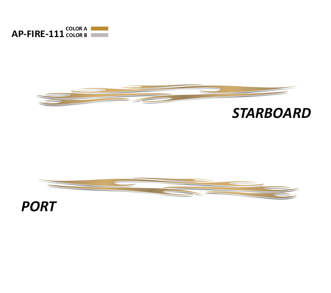 AP-FIRE-111 - Firestorm Series 2 Color Vinyl Boat Graphics Kit