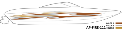 AP-FIRE-111 - Firestorm Series 3 Color Vinyl Boat Graphics Kit