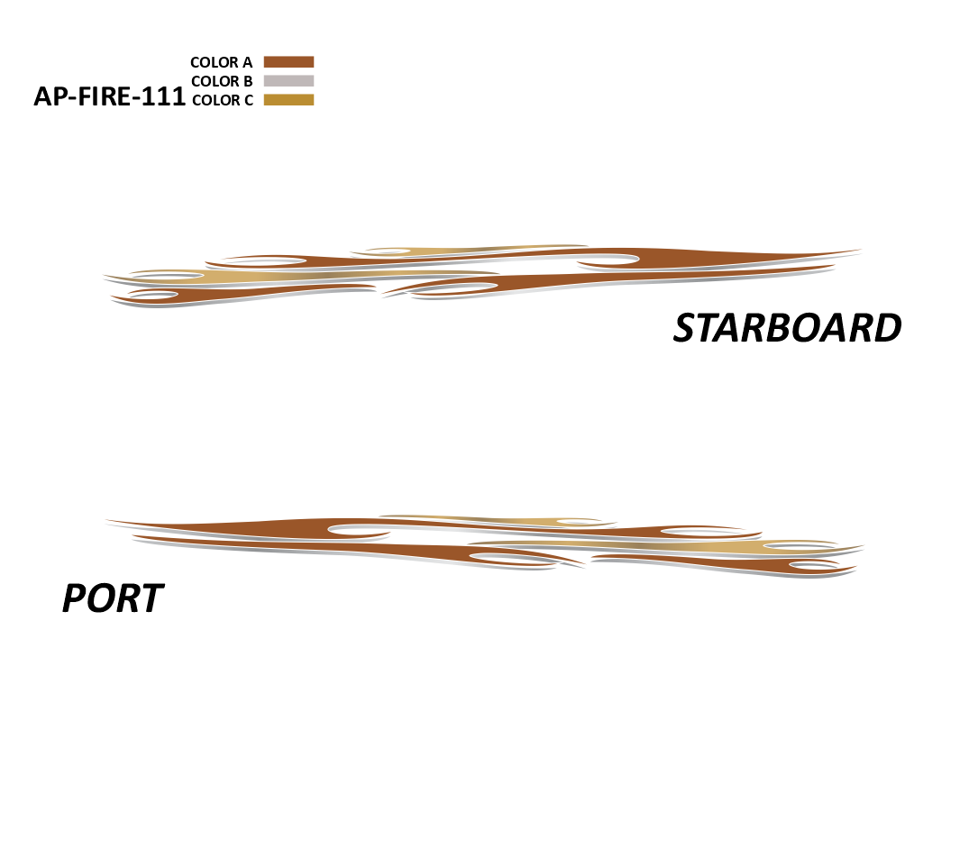 AP-FIRE-111 - Firestorm Series 3 Color Vinyl Boat Graphics Kit