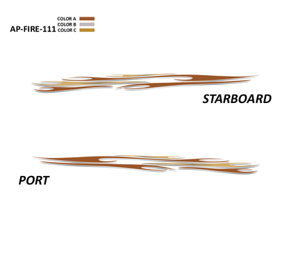 AP-FIRE-111 - Firestorm Series 3 Color Vinyl Boat Graphics Kit