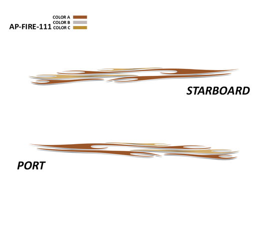 AP-FIRE-111 - Firestorm Series 3 Color Vinyl Boat Graphics Kit