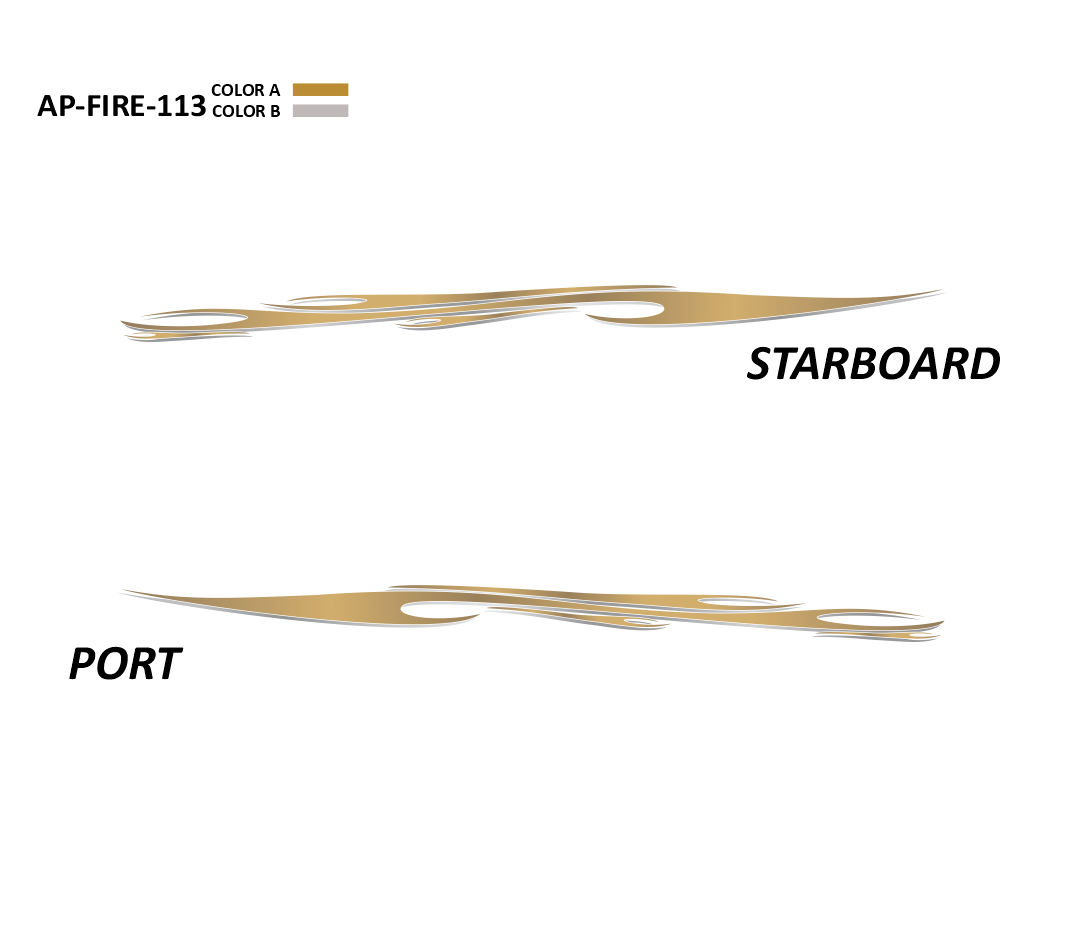 AP-FIRE-113 - Firestorm Series 2 Color Vinyl Boat Graphics Kit