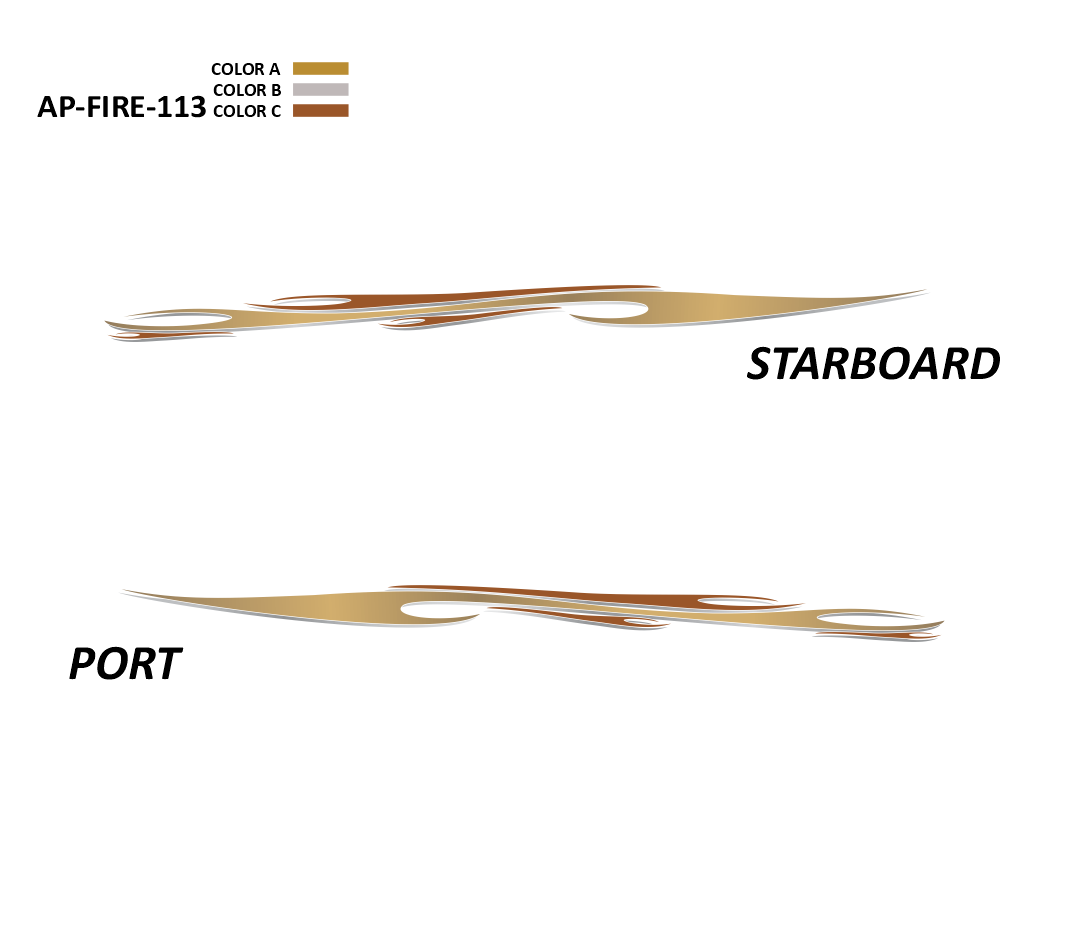 AP-FIRE-113 - Firestorm Series 3 Color Vinyl Boat Graphics Kit