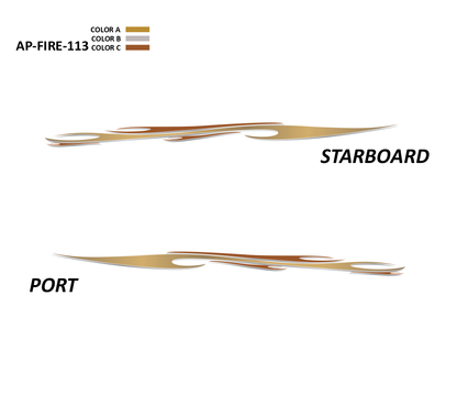 AP-FIRE-113 - Firestorm Series 3 Color Vinyl Boat Graphics Kit