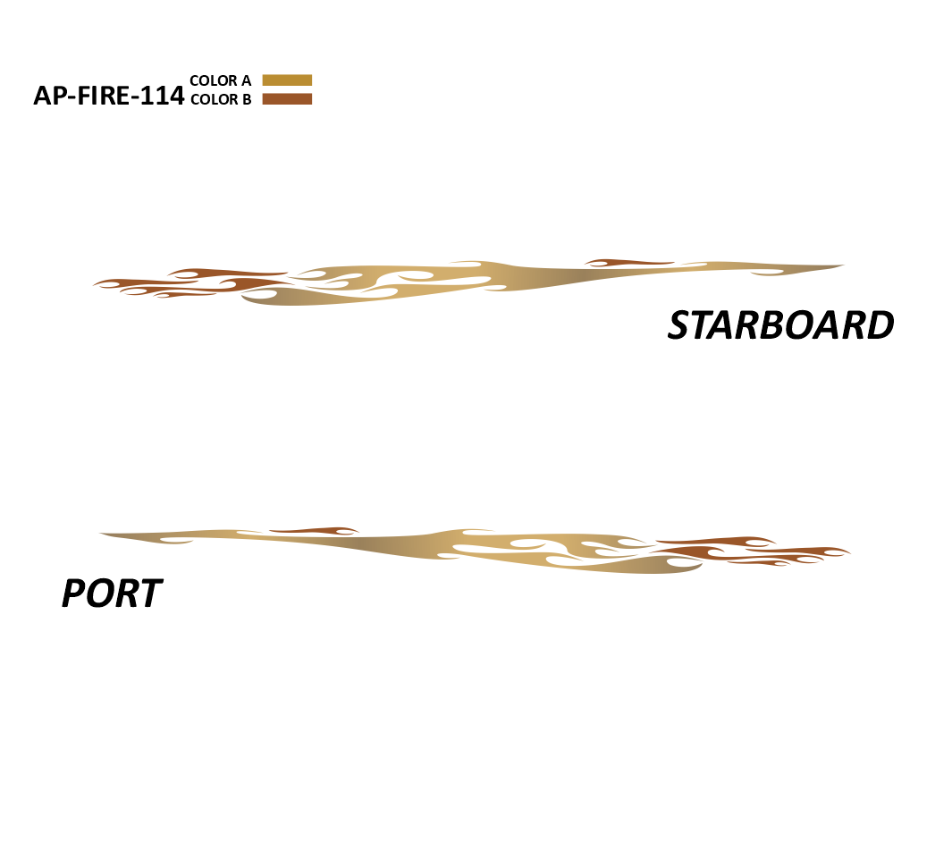 AP-FIRE-114 - Firestorm Series 2 Color Vinyl Boat Graphics Kit