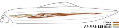 AP-FIRE-115 - Firestorm Series 3 Color Vinyl Boat Graphics Kit