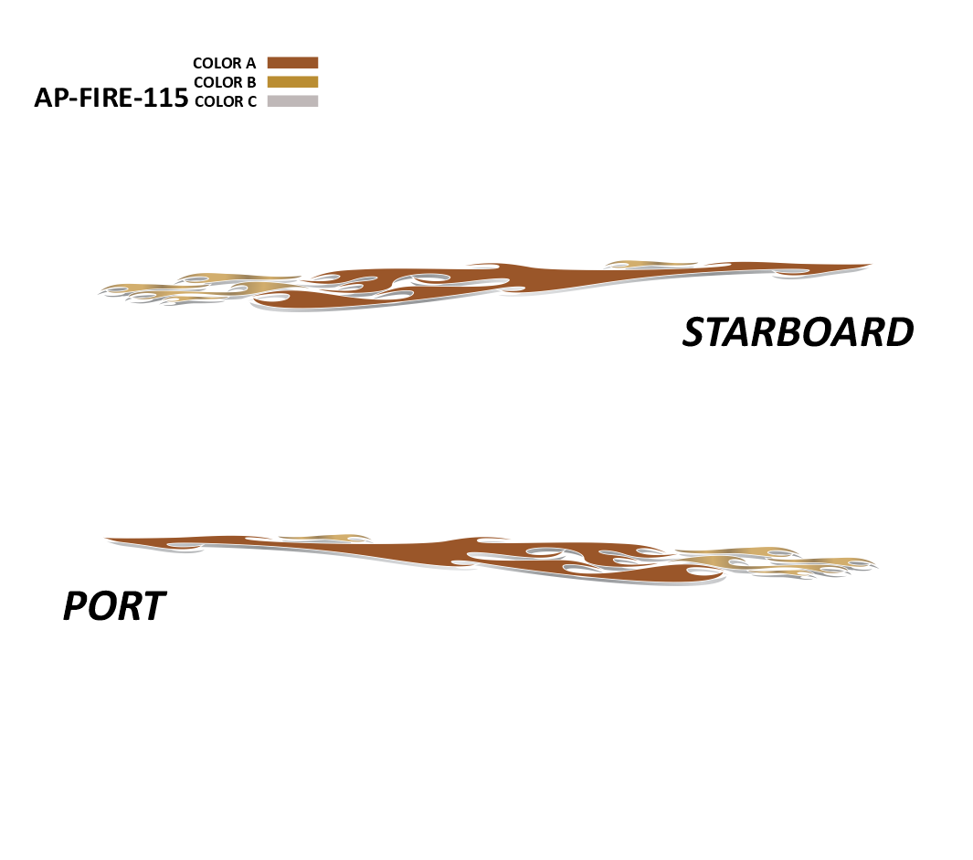 AP-FIRE-115 - Firestorm Series 3 Color Vinyl Boat Graphics Kit