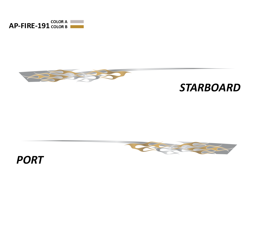 AP-FIRE-191 - Firestorm Series 2 Color Vinyl Boat Graphics Kit