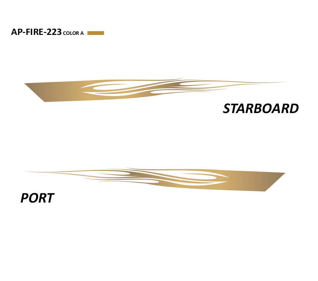 AP-FIRE-223 - Firestorm Series 1 Color Vinyl Boat Graphics Kit