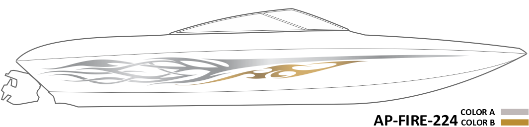 AP-FIRE-224 - Firestorm Series 2 Color Vinyl Boat Graphics Kit
