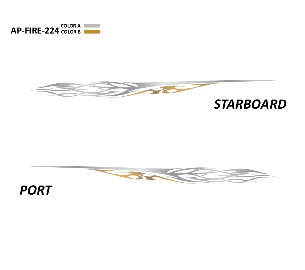 AP-FIRE-224 - Firestorm Series 2 Color Vinyl Boat Graphics Kit