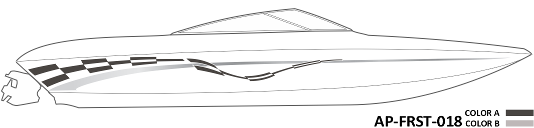 AP-FRST-018 - Freestyle Series 2 Color Vinyl Boat Graphics Kit
