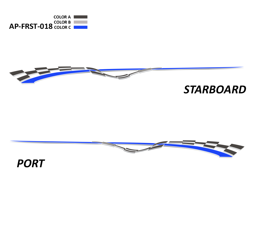 AP-FRST-018 - Freestyle Series 3 Color Vinyl Boat Graphics Kit