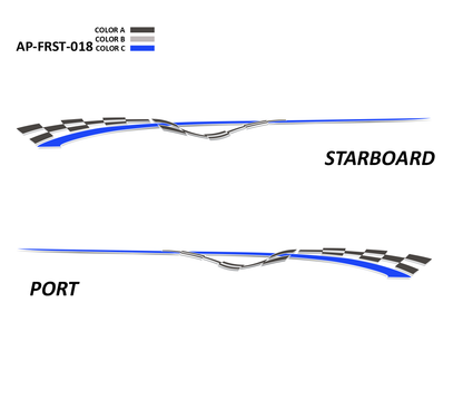 AP-FRST-018 - Freestyle Series 3 Color Vinyl Boat Graphics Kit
