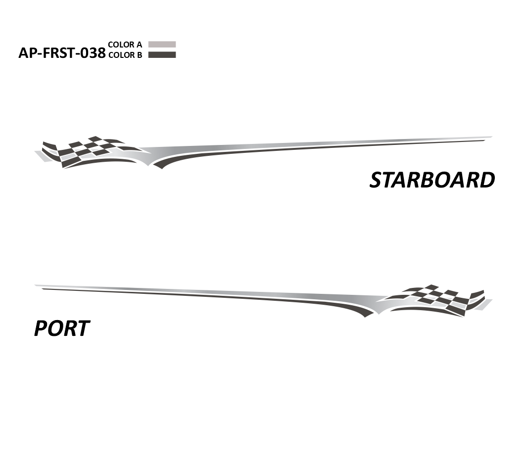 AP-FRST-038 - Freestyle Series 2 Color Vinyl Boat Graphics Kit
